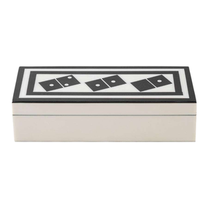 Ensemble de dominos en résine personnalisé avec boîte en résine, motif de dominos, décoration artistique pour la maison, design noir et blanc, forme rectangulaire - Product Image 6