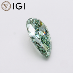 เพชรเม็ดเดี่ยวทรงหยดน้ำสีเขียวระดับ VVS1 ได้รับการรับรองจาก IGI เพชรสังเคราะห์เพาะเลี้ยงในห้องปฏิบัติการสำหรับทำเครื่องประดับ - Product Image 3