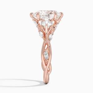 แหวนเพชรทรงลูกแพร์สามเม็ด แหวนเพชรทรงกลมและทรงมาร์คีส์ ทอง 14K 18K แหวนหมั้น Secret Garden - Product Image 6