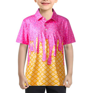 เสื้อโปโลกอล์ฟสำหรับเด็ก ผลิตจากผ้าเนื้อนุ่ม ระบายความร้อนได้ดี ออกแบบมาเพื่อการเคลื่อนไหวที่สบายขณะใช้งานกลางแจ้ง สำหรับเสื้อผ้าเด็ก - Product Image 2