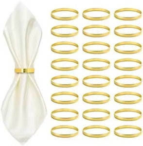 Anneau de serviette en métal design, accent décoratif de table pour la maison, les dîners, les réceptions de mariage, les hôtels, les restaurants et les célébrations - Product Image 1
