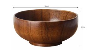 Bol en bois classique pour servir du riz, des salades, du curry, du dal et des repas authentiques avec une touche traditionnelle, disponible en grande quantité - Product Image 6
