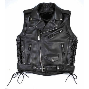 Genuine Leather <b>Vest</b> Vintage Biker Motorcycle Sleeveless Jacket Classic Outdoor Fashion Wear for <b>Men</b> Custom Brand Manufacturing - Product Image 2