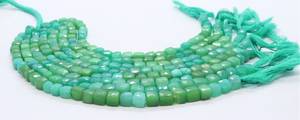 Perles de pierres précieuses naturelles AAA en chalcédoine verte, facettées en forme de cube, 6-7 MM, chalcédoine dégradée, perles carrées 3D pour bijoux - Product Image 4