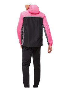 Chaqueta Cortavientos con Capucha para Hombre, Diseño Color Block, Cierre de Cremallera, Manga Larga, Detalles en Negro y Rosa, Corte Regular, Para Todas las Temporadas - Product Image 3