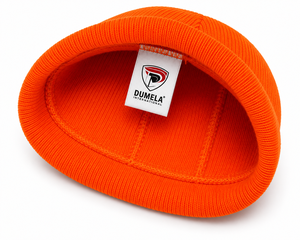 Bonnet unisexe en tricot orange 100 % acrylique, couleur unie, style décontracté, chaud pour l'hiver, pour adultes, taille 56-58 cm, style urbain, broderie - Product Image 2