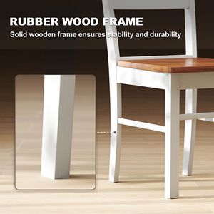 Set di 2 Sedie da Pranzo Stile Fattoria Grigio Chiaro con Schienale Aperto, Sedie da Tavolo da Cucina in Legno di Gomma per Soggiorno - Product Image 6