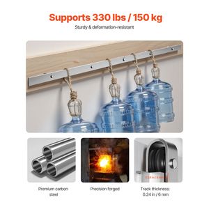 Kit Ferramenta per Porta Scorrevole in Legno Massello da 6.6FT con Capacità di Carico di 330 LBS, Compatibile con Larghezze da 36 a 40 Pollici, Spessore 1 3/8 - 1 3/4 Pollici - Product Image 2