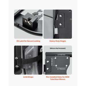 Jeep Hunting Style 4-<b>Door</b> Tube <b>Doors</b> Heavy-Duty <b>Hinges</b> OE Latch Jeep Tubular <b>Door</b> <b>Window</b> <b>Hinges</b> Rubber Pads Jeep Tube <b>Doors</b> Pads - Product Image 4