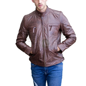 Chaqueta de cuero de moda casual para hombre, de corte relajado y material de primera calidad, colección otoño-invierno, para venta en línea. - Product Image 1