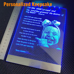 Personalized Illuminated Light Up Personalized Keepsake Baby <b>Memory</b> <b>Gift</b> Newborn Wedding Memorial Plaque OEM Manufacturer - Product Image 1