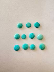 GNSJ 100% Natural Round Rose Cut Faceted Turquoise Loose <b>Gem</b> <b>Stones</b> 6-8mm 11 Pieces 11.15ct Unheated Arizona for Jewelry Making - Product Image 5
