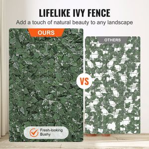 Schermo per la privacy in edera artificiale 39x98, parete verde resistente ai raggi UV, siepe di edera sintetica con giunti rinforzati - Product Image 4