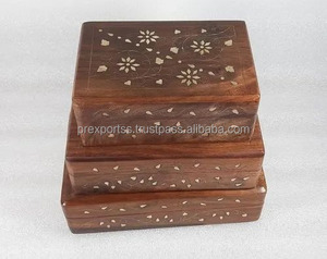 Handcrafted Wooden Jewelry <b>Box</b> Rectangular Vintage Carved <b>Keepsake</b> Storage Velvet Lining Buckle Closure for Gifts Accessories - Product Image 1