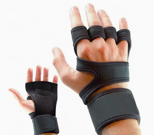 Guantes Negros de Medio Dedo para Levantamiento de Pesas con Soporte para Muñeca, Transpirables, para Entrenamiento Físico, Gimnasio, Deportes de Primavera y Otoño - Product Image 5