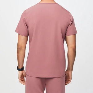 Ensemble de tenues médicales pour hommes sur mesure, élégant et de fabrication artisanale, avec haut à manches courtes et col rond, pantalon de jogging, ensemble de tenues médicales - Product Image 2