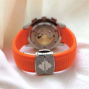 Wholesale Factory Orange <b>Band</b> Moissanite Diamond Studded <b>Wrist</b> Watch with Iced Out Moissanite Watch for Gift Pass Diamond Tester - Product Image 5