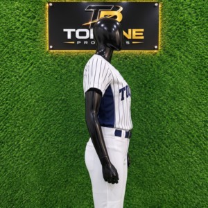 Topline Women's Baseball Jersey Customized Team <b>White</b> <b>Blue</b> <b>Striped</b> Short Sleeve Button Front Regular Fit Breathable Moisture - Product Image 5