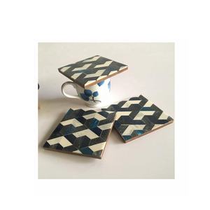 ถาดรองกระดูกแบบฝัง4ชิ้นสำหรับดื่มชากาแฟอุปกรณ์บนโต๊ะอาหารที่รองแก้วในห้องครัวทันสมัย - Product Image 6