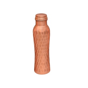 Handcrafted Honeycomb Textured Pure Copper Water Bottle Bulk Wholesale Premium Quality Indian Artisan <b>Drinkware</b> For Home - Product Image 5