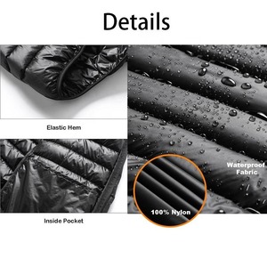 Wholesale Outdoor <b>Light</b> Warm Duck Feather Custom Logo Nylon Black Hooded Winter Bubble Puff Filled Down <b>Puffer</b> <b>Jackets</b> For Men - Product Image 3