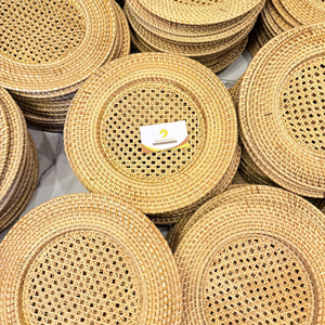 จานรองอาหารหวายสไตล์เรสติกพรีเมียม ขนาด 33 นิ้ว งานแฮนด์เมด งานฝีมือเวียดนาม ของตกแต่งบ้าน โรงแรม ห้องครัว ราคาส่งที่ดีที่สุด - Product Image 1