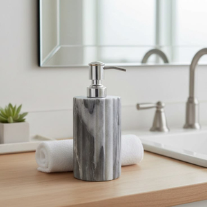 Dispensador de Jabón de Mármol Natural Moderno con Bomba de Acero Inoxidable, Botella Manual Premium para Jabón Líquido para Hotel y Baño del Hogar - Product Image 4