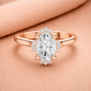 Elegante Anillo de Compromiso con Diamantes Marquise en Oro Amarillo, Blanco y Rosa, Joyería Nupcial Minimalista de Lujo para Mujer, Regalo de Aniversario - Product Image 3