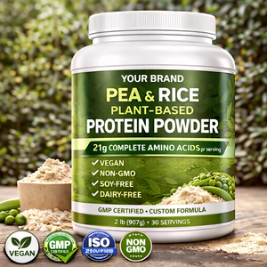 Proteína de Guisante y Arroz <span class=keywords><strong>en</strong></span> Polvo de Marca Privada OEM, 2 lb |   21 g de Aminoácidos por Porción |   Vegano a base de plantas |   Sin OMG, Sin Soya, Sin Lácteos - Product Image 1