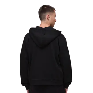 Custom Men Boxy Full <b>Zip</b> Hoodie Heavyweight Cotton Blend Drop Shoulder Streetwear OEM ODM Clothing Manufacturer - Product Image 2