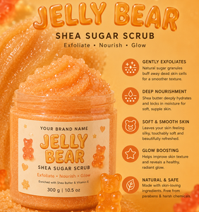 OEM Private Label Jelly Bear Sugar <b>Scrub</b> with Shea Butter Bulk Gentle Exfoliating Moisturizing <b>Body</b> <b>Scrub</b> for Dead Skin Removal - Product Image 3