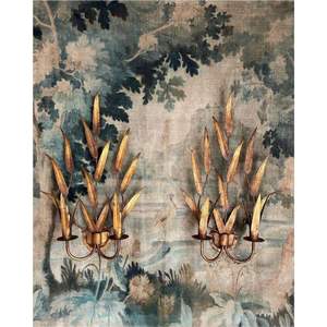 Handcrafted Metal Oak Leaf Wreath <b>Wall</b> <b>Sconce</b> Candle Holder Antique Round Floral <b>Wall</b> Mount Candle Stand for Luxury Home Decor - Product Image 3