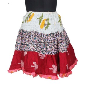 Designer Patch Work Cotton Sari Mini <b>Skirt</b> Boho Stylish Multi Color Patch Cotton Mini Sexy <b>Skirt</b> For Summer Wear Comfortable - Product Image 2