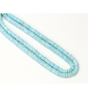 Hermosas cuentas de ópalo facetadas en forma de neumático, color azul aguamarina, de 5-8 mm, cuentas de ópalo en forma de rueda, color azul aguamarina. - Product Image 4