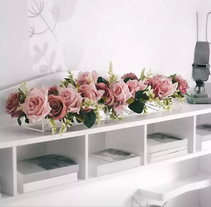 Nuevo jarrón moderno de acrílico Rectangular transparente elegante, jarrones florales de rosas, caja de exhibición de flores para centros de mesa para decoración del hogar, bodas - Product Image 2