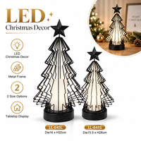 Vente en gros : Lumière LED pour sapin de Noël en fil métallique noir avec étoile sur le dessus pour la décoration de table moderne des fêtes, destinée aux acheteurs en gros