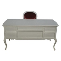 Ensemble de bureau et de chaise peint en blanc de Style français secrétaire en bois massif pour meubles de bureau à domicile de reproduction antique