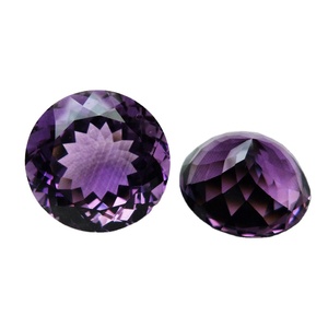 Améthyste de couleur violette naturelle faite à la main, forme ronde brillante, coupe à facettes, pierres précieuses en vrac pour la fabrication de bijoux du fabricant - Product Image 2