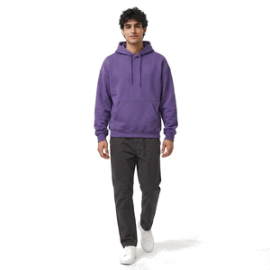 Sudadera con capucha personalizada para hombre, estilo oversized, de algodón y felpa, estilo streetwear, con logo bordado y etiqueta personalizada. - Product Image 3