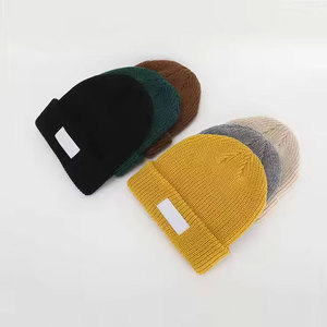 Unisex Solid Color Ribbed Knit Beanie <b>Hat</b> 100% Acrylic Breathable Waterproof Rhinestone <b>Winter</b> Warm Casual for Adults 54-56CM - Product Image 4