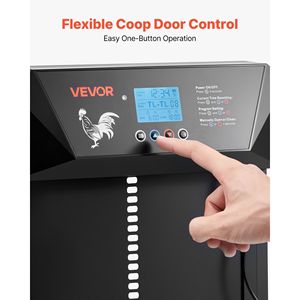 ประตูเล้าไก่อัตโนมัติพร้อมจอ LCD ตัวตั้งเวลาเซ็นเซอร์แสง ตั้งค่าด้วยมือ ใช้พลังงานจากแบตเตอรี่ DC ดีไซน์ป้องกันการตีกัด - Product Image 3