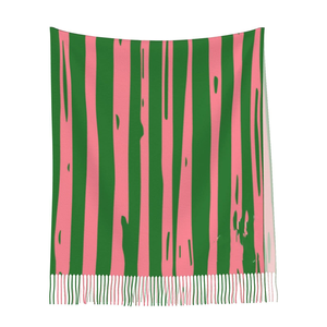 ชุดหมวกบีนนี่และผ้าพันคอไหมพรมลายแจ็คการ์ดสำหรับฤดูหนาว AKA รุ่นหรูหรา สีชมพูและเขียว สำหรับทุกเพศทุกวัย เหมาะสำหรับกลุ่มเพื่อนร่วมงาน  ตกแต่งด้วยพู่นุ่มๆ สำหรับอากาศหนาว - Product Image 3