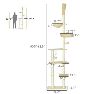 Grande Albero per Gatti da Interno di Lusso con Tiragraffi in MDF e Legno - Product Image 2