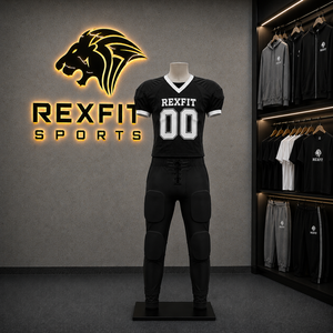 Ensemble de maillot et pantalon de football américain unisexe Rexfit, sublimé, respirant, en mesh, col en V, sans manches, évacuant l'humidité, élastique - Product Image 5