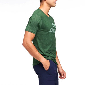 Camiseta de Manga Corta para Hombre, Cuello Redondo, Color Verde, con Estampado Sólido, Corte Regular, Deportiva, 100% Algodón, Ecológica, de Secado Rápido - Product Image 4