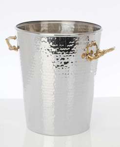 Stainless Steel Hammered Premium Round Ice Bucket Decorative Fancy High Quality Wine Bucket Luxury Metal Wine Tub - Product Image 2