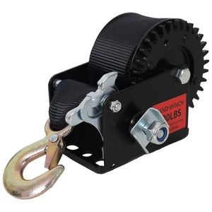 Argano Manuale Portatile da 600 libbre con Cinghia Nera da 6 Metri, Guscio Nero, Rapporto di Trasmissione 3.1:1, Argano Elettrico a Cricchetto Bidirezionale - Product Image 2