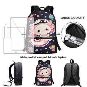 Cute <b>Cartoon</b> Space Girl Waterproof Sports Style Large Capacity 14 Inch Laptop <b>Backpack</b> Polyester Zipper Closure Travel - Product Image 4
