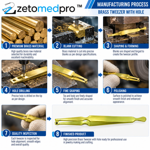 Pinzas de Latón con Orificio de 110 mm (4.33 pulgadas), Herramienta Manual de Precisión para Joyería, ZETOMEDPRO - Product Image 2
