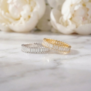 Anillos de Eternidad de Moissanita al por Mayor, Color D, VVS, Cultivados en Laboratorio, Plata 925, Oro 14K, Fabricante de Joyería Fina en India, OEM - Product Image 5